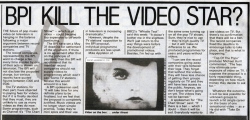 BPI kill the video star - Melody Maker May 24 1986